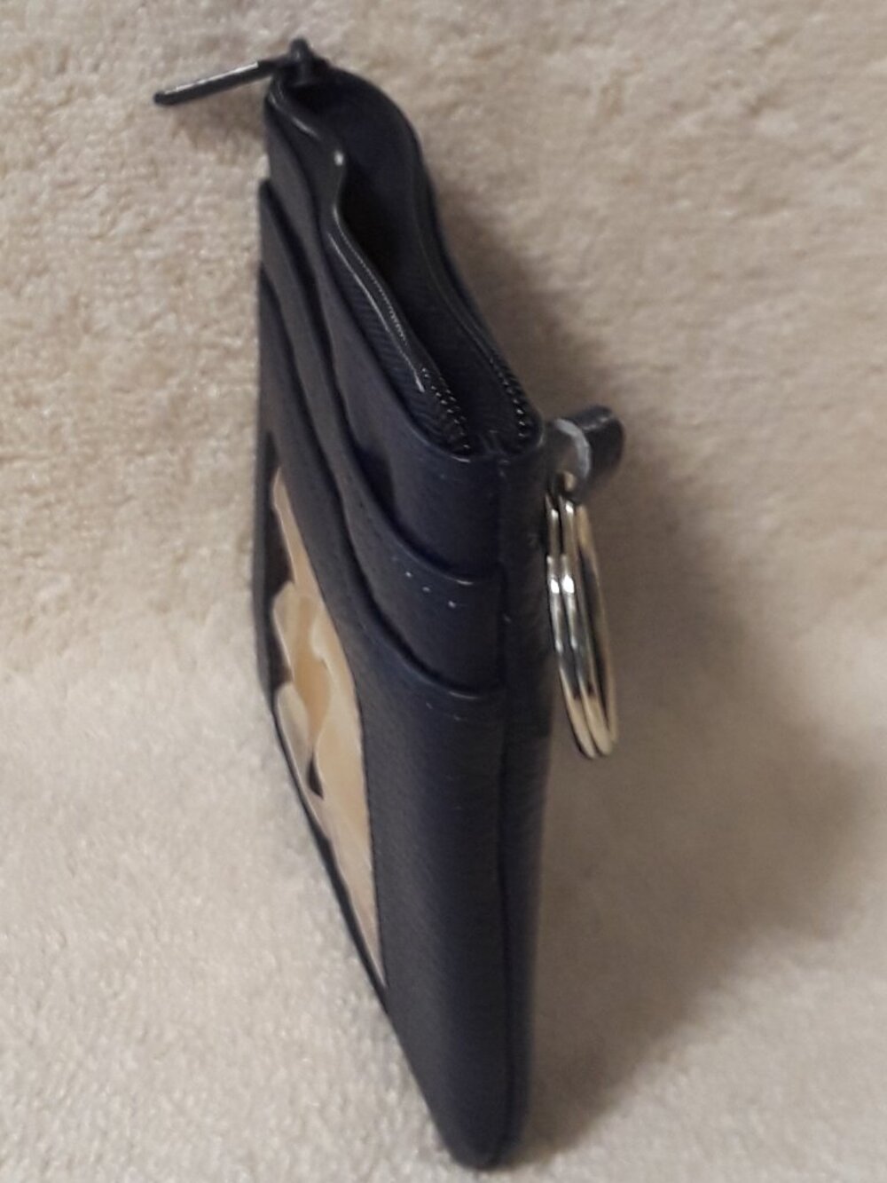 2 Pc: Buxton Genuine Leather ID Wallet Coin Purse Key Ring Navy Blue 5 x 4 - Picture 5 of 11